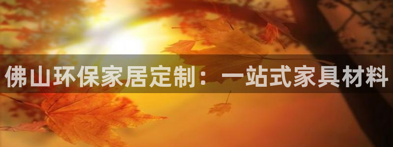 杏耀平台手机下载：佛山环保家居定制：一站式家具材料
