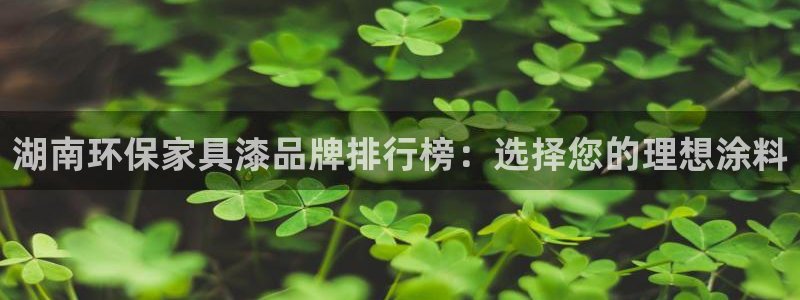 杏耀平台登录：湖南环保家具漆品牌排行榜：选择您的理想涂料